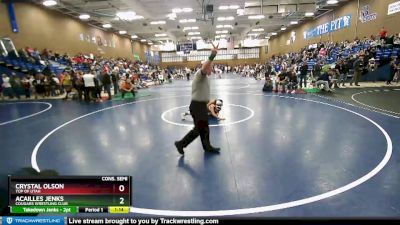 115 lbs Cons. Semi - Acailles Jenks, Cougars Wrestling Club vs Crystal Olson, Top Of Utah