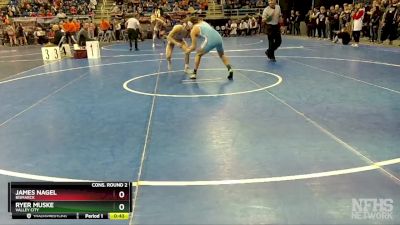 172 lbs Cons. Round 2 - Ryer Muske, Valley City vs James Nagel, Bismarck