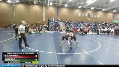 115 lbs Cons. Round 2 - Boston Deros, Grantsville Wrestling Club vs Archer Bell, Fremont Wrestling Club