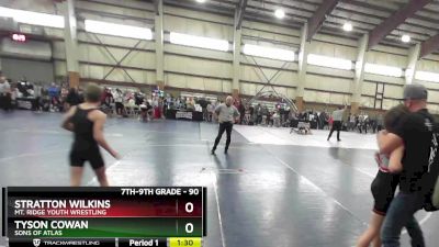 90 lbs Cons. Round 2 - Tyson Cowan, Sons Of Atlas vs Stratton Wilkins, Mt. Ridge Youth Wrestling