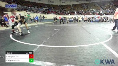 73 lbs Quarterfinal - Aaron Delgado, Tuttle Wrestling vs Logan Vigueras, Team Tulsa Wrestling Club