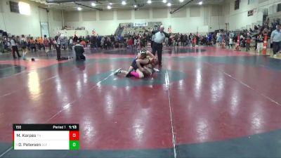 150 lbs Cons. Semi - Drake Petersen, St. Croix Falls vs Michael Karpes, Team Nazar