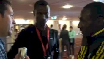 Desere Mekonnen and translator Dream Mile Oslo Bislett Games