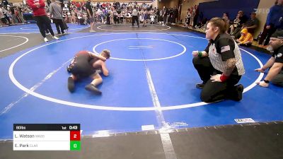 80 lbs Semifinal - Landon Watson, Wagoner Takedown Club vs Eli Park, Claremore Wrestling Club