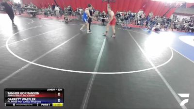 220 lbs Cons. Round 2 - Tanner Gormanson, Askren Wrestling Academy vs Garrett Waefler, Mt. Horeb High School Wrestling