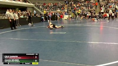 90 lbs Champ. Round 2 - Cruz Gannon, Sebolt Wrestling Academy vs Mason Bruber, MWC Wrestling Academy