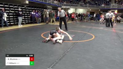 95 lbs Quarterfinal - Bowen Blystone, Indiana vs Tanner Milburn, Easton