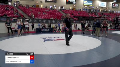 120 lbs Cons 16 #2 - Jocelynn Mendoza, Gilroy High School Wrestling vs Brynlee Sorensen, Sanderson Wrestling Academy