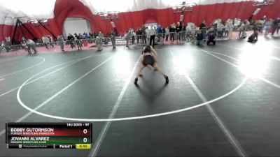 97 lbs Cons. Semi - Bobby Gutormson, Pursuit Wrestling Minnesota vs Jovanni Alvarez, Ringers Wrestling Club