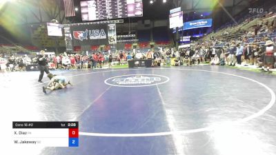 100 lbs Cons 16 #2 - Xavier Diaz, Pennsylvania vs William Jakeway, South Carolina