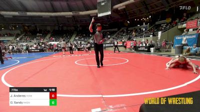 77 lbs Round Of 32 - Jack Anderes, Honey Badgers Wrestling Club vs Dakota Sandy, Mat Assassins