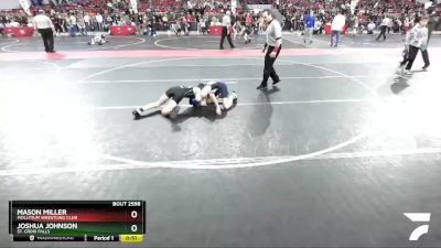 94 lbs Quarterfinal - Mason Miller, Mollitium Wrestling Club vs Joshua Johnson, St. Croix Falls