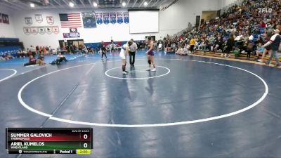 130 lbs Quarterfinal - Ariel Kumelos, Wheatland vs Summer Galovich, Thermopolis