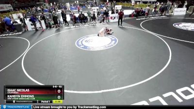 92 lbs Cons. Round 2 - Kamdyn Emmons, One Champ Wrestling Club vs Isaac Nicolas, California