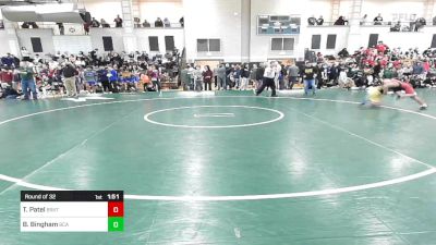 132 lbs Round Of 32 - Toril Patel, Brockton vs Brennan Bingham, Bristol County/Dighton Rehoboth