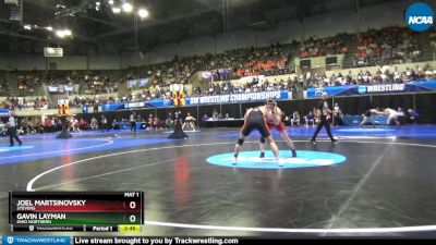 184 lbs Cons. Round 1 - Gavin Layman, Ohio Northern vs Joel Martsinovsky, Stevens