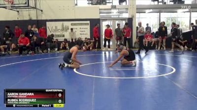 157 lbs Quarterfinal - Aaron Gandara, Southern Oregon vs Ruben Rodriguez, Vanguard University