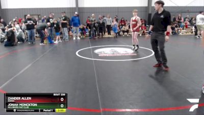 98 lbs Cons. Semi - Zander Allen, NWWC vs Jonah Monckton, Hillsboro Mat Club