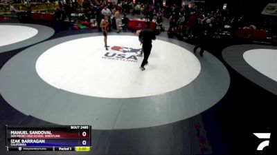 150 lbs Cons. Round 2 - Manuel Sandoval, San Pedro High School Wrestling vs Izak Barragan, California