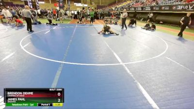 120 lbs Quarterfinal - Brendon Oehme, Legends Of Gold vs James Pahl, Arizona