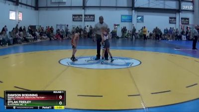 55 lbs Round 1 (4 Team) - Dawson Boehning, NORTH CAROLINA WRESTLING FACTORY - RED vs Dylan Fridley, BLACKHAWK WC