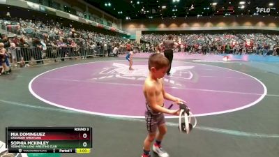 52-55 lbs Round 3 - Sophia McKinley, Yerington Lions Wresting Club vs Mia Dominguez, Crusader Wrestling