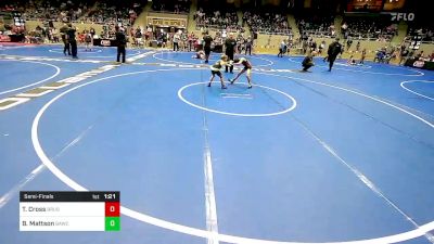 64 lbs Semifinal - Tristen Cross, Brushy Wrestling Club vs Briggs Mattson, Broken Arrow Wrestling Club