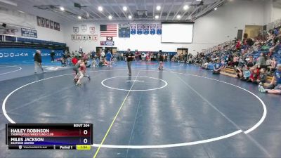 71-77 lbs Cons. Round 1 - Hailey Robinson, Thermopolis Wrestling Club vs Miles Jackson, Eastside United