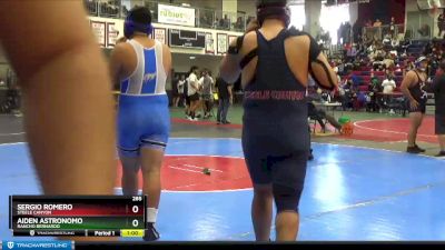 285 lbs Cons. Round 5 - Aiden Astronomo, Rancho Bernardo vs Sergio Romero, Steele Canyon