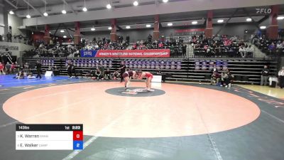 143 lbs Quarterfinal - Krista Warren, Grand View (Iowa) vs Emma Walker, Campbellsville (Ky.)