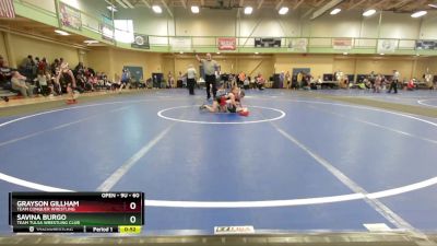 60 lbs Round 2 - Savina Burgo, Team Tulsa Wrestling Club vs Grayson Gillham, Team Conquer Wrestling