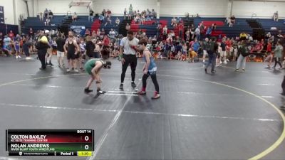 90 lbs Round 1 - Colton Baxley, KC Elite Training Center vs Nolan Andrews, River Bluff Youth Wrestling