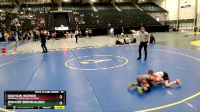 57 lbs 2nd Place Match - Grayson Werner, Nebraska Wrestling Academy vs Spencer Bernshausen, 2TG