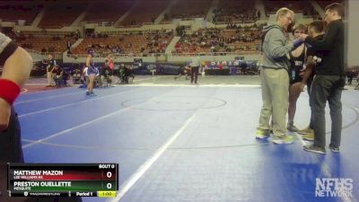 D3-132 lbs Cons. Round 2 - Matthew Mazon, Lee Williams HS vs Preston Ouellette, Mesquite