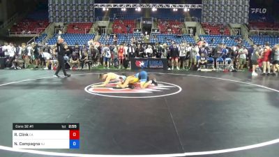 160 lbs Cons 32 #1 - Ryan Clink, California vs Nicholas Campagna, New Jersey