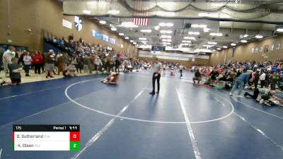 175 lbs Quarterfinal - Kyler Olson, Champions Wrestling Club vs Dirk Sutherland, American Fork Jr High