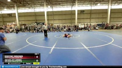 80 lbs Quarterfinal - Domynic Derosier, Mountain Home Junior High vs Nicholas Larsen, Wolverine Wrestling Club