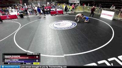 126 lbs Champ. Round 3 - Mason Evanow, Fortuna High School Freestyle Club vs Isaiah Cortez, Gilroy High School Wrestling