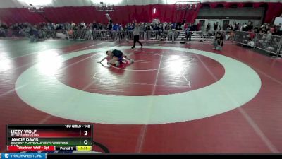 142 lbs Round 2 - Lizzy Wolf, DC Elite Wrestling vs Jaycie Davis, Belmont-Platteville Youth Wrestling Club