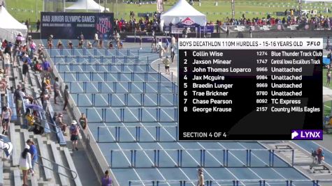 Youth Boys' 110m Hurdles Aau Junior Olympics, Finals 4 - Age 15-16