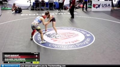 138 lbs Champ. Round 1 - Raeanna Halvorson, Swamp Monsters Wrestling Club vs Nour Barakat, Danville Wrestling Club