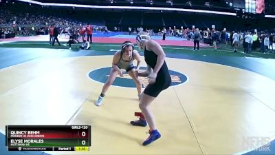 Girls-120 lbs Quarterfinal - Quincy Behm, Pioneer HS (Ann Arbor) vs Elyse Morales, Mattawan HS