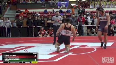 285 lbs Champ. Round 1 - Luke Young, Clay Center Community vs Brayden Weber, Andale