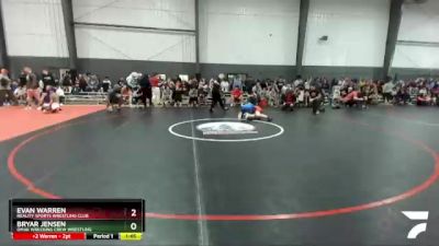 138 lbs Quarterfinal - Evan Warren, Reality Sports Wrestling Club vs Bryar Jensen, Omak Wrecking Crew Wrestling