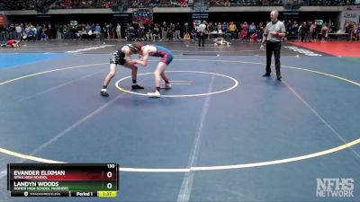 130 lbs Champ. Round 1 - Landyn Woods, Homer High School Mariners vs Evander Elixman, Sitka High School