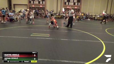 44 lbs Round 3 - Hunter Arnold, Smyrna Little Wrestlers vs Sophia Schulz, VHW