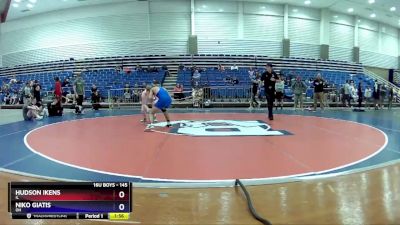 145 lbs Cons. Round 3 - Hudson Ikens, IL vs Niko Giatis, OH