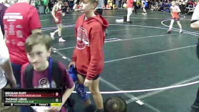 100 lbs Champ. Round 2 - Thomas Liras, Bridgeport Wrestling Club vs Brogan Ruff, Sutherland Youth Wrestling Club