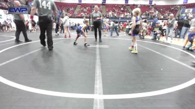 52-55 lbs Semifinal - Kadee McDowell, Noble Takedown Club vs Colten Sumrall, Harrah Little League Wrestling