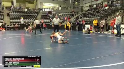 45 lbs Quarterfinal - Nelson Zwanziger, Immortal Athletics WC vs Holden Spree, Davis County Elite